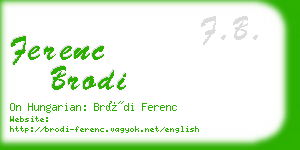 ferenc brodi business card